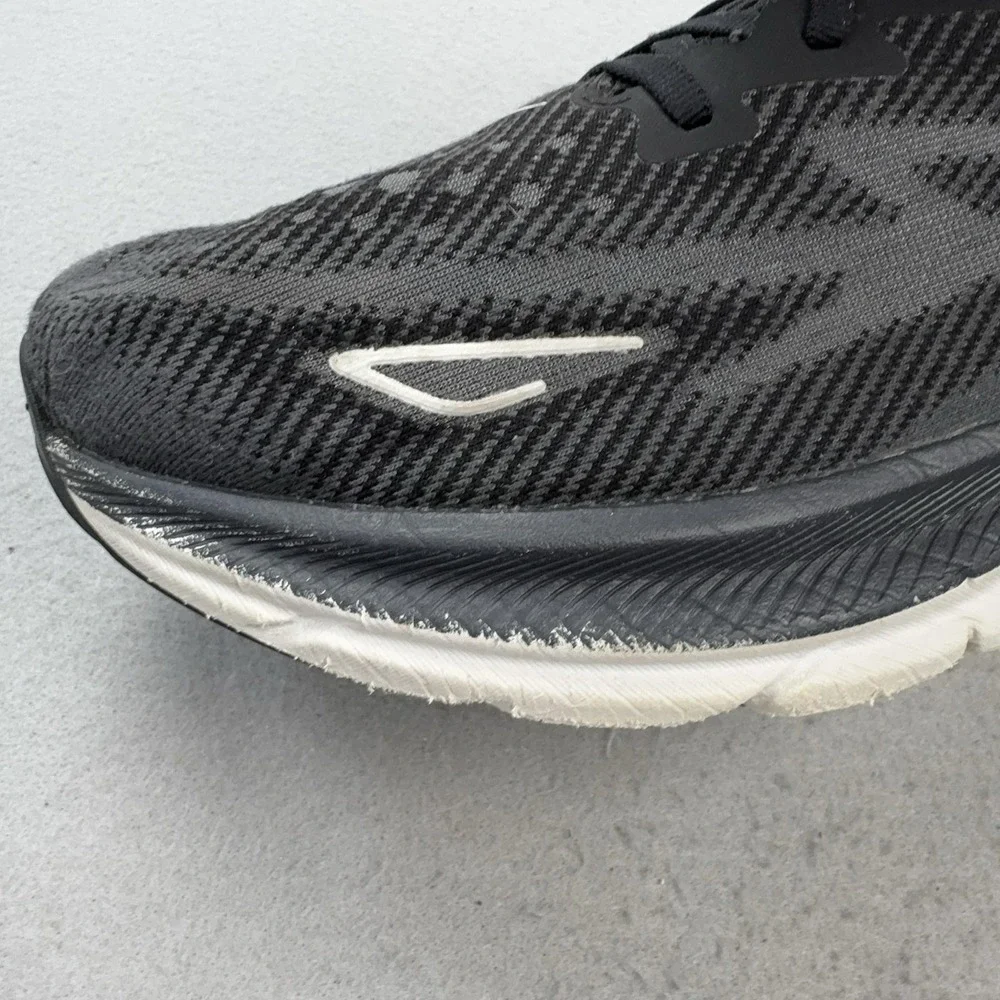 Hoka One One Clifton 9 Wide Shoes Mens Size 12 Black Running Cushioned Sneakers